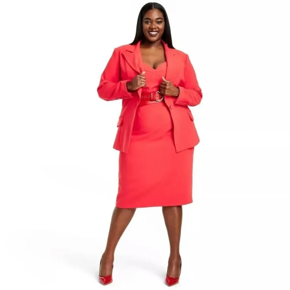 Sergio Hudson x Target Blazer Size 1X Women’s Plus Jacket Red Tailored NWT - Picture 4 of 4